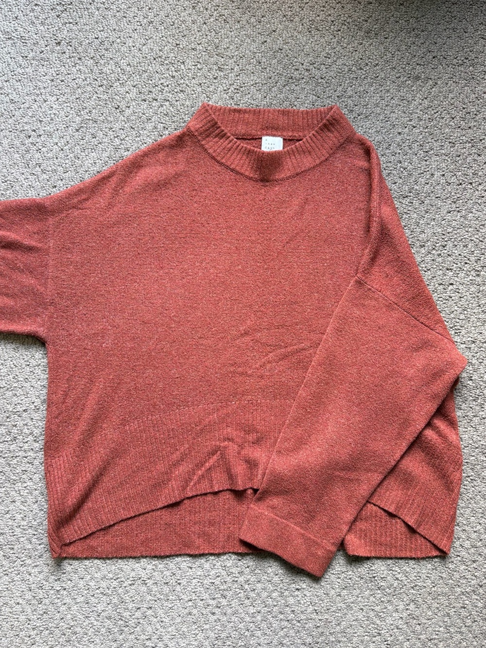 a new day Rust Orange Boxy Turtleneck Sweater